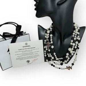 Chanel Pearl/Black/Gold/ Gabrielle L.A.C. & Original Gift Bag